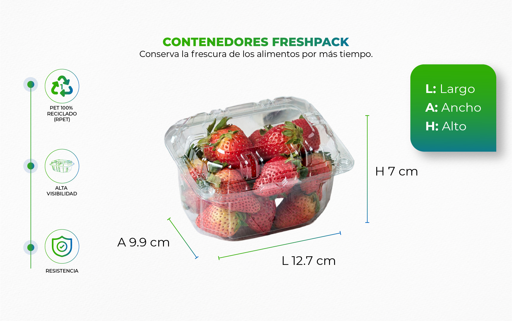 cota-freshpack-12oz-rectagular.jpg Empaque para frutas y hortalizas con sistema de ventilación, ideal para conservar, proteger y exhibir los alimentos frescos por más tiempo.